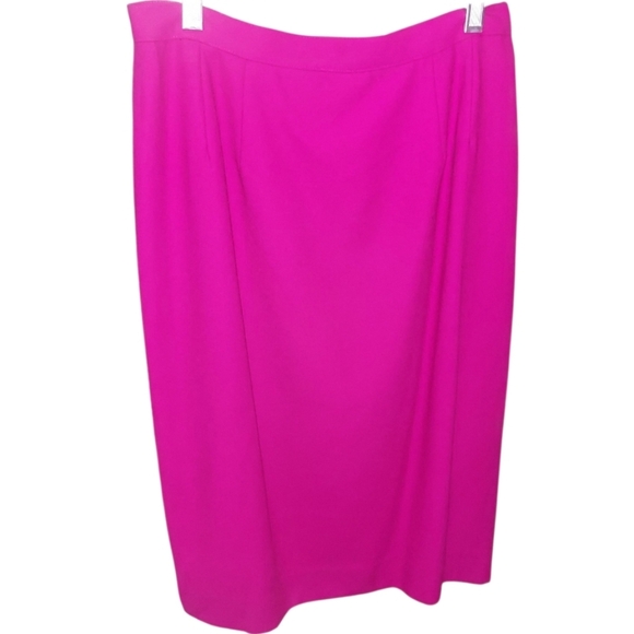 Le Suit Hot Fuschia Pink 2 PC Suit Blazer + Skirt - Picture 4 of 7